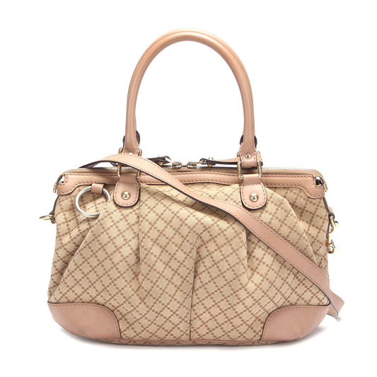 Gucci Lou Canvas Top Handle Shoulder Bag