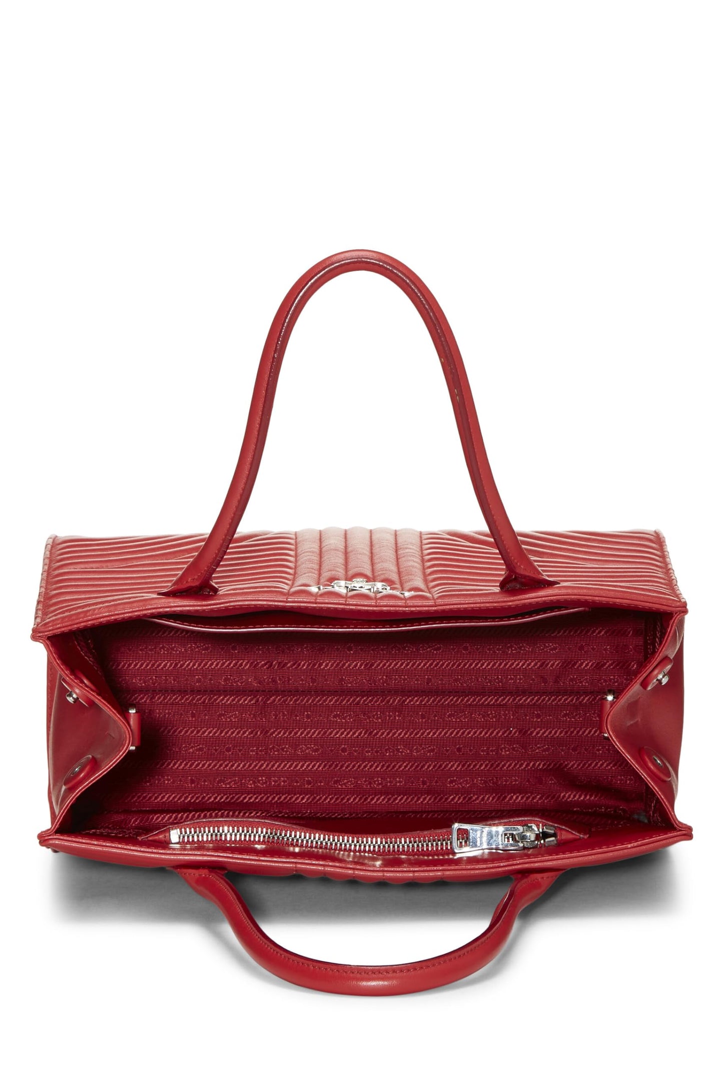 Prada, Red Calfskin Diagramme Tote, Red