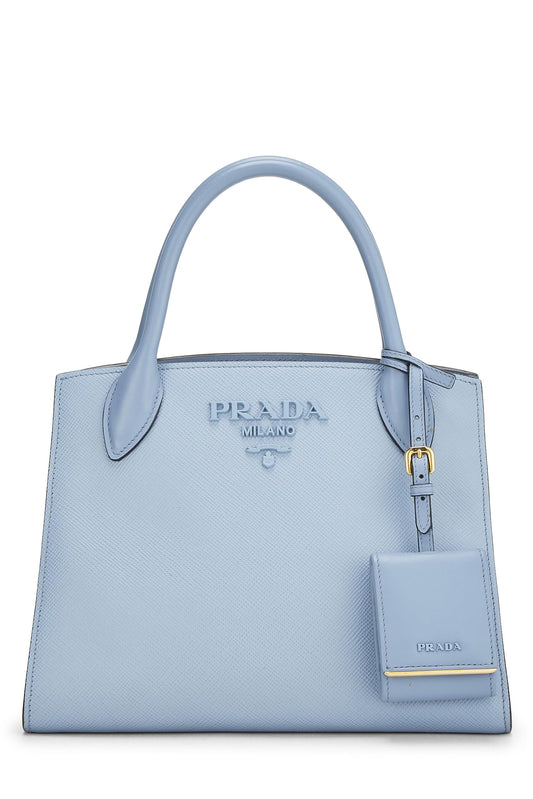 Prada, Blue Saffiano Leather Monochrome Bag Small, Blue