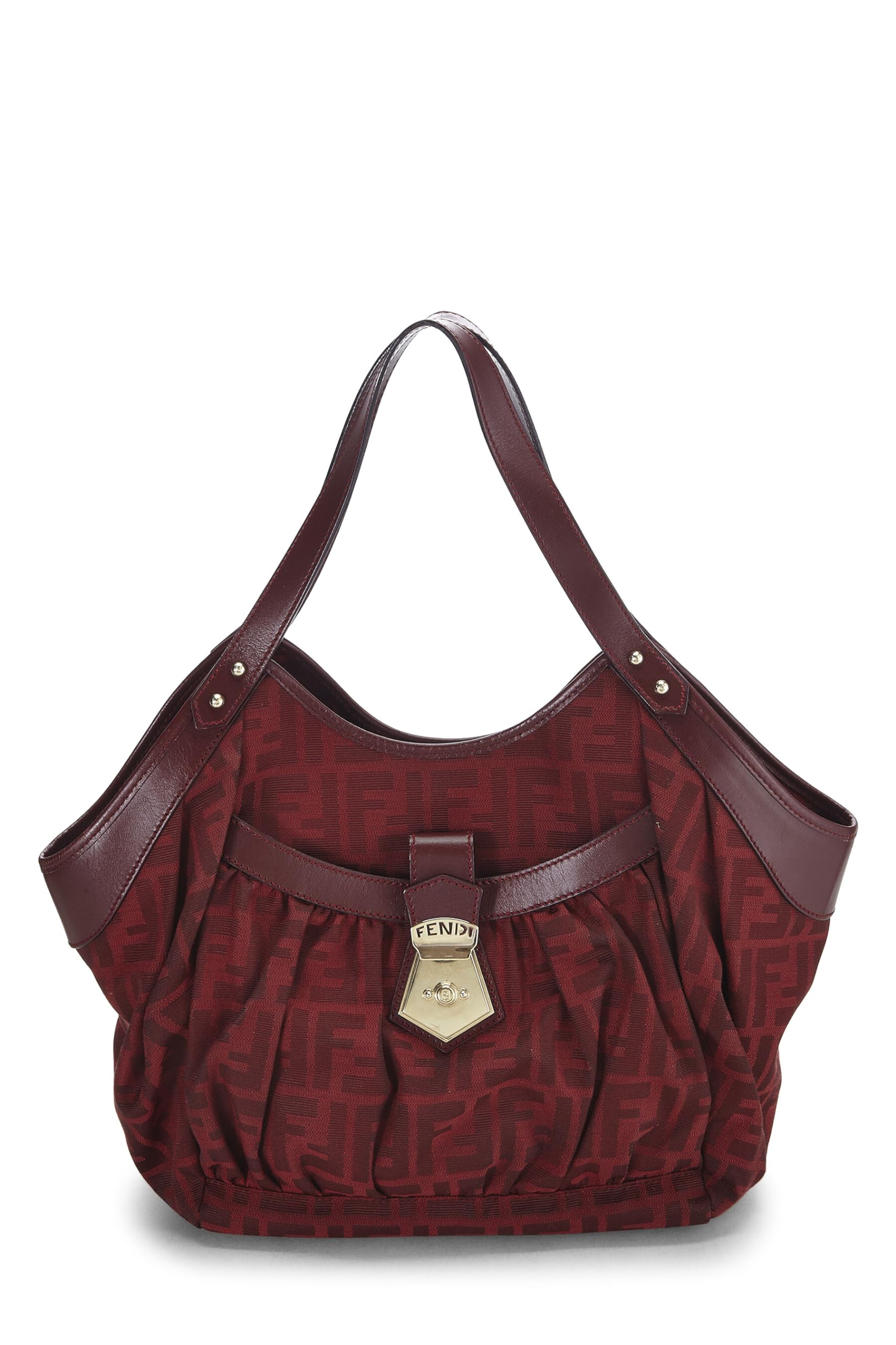 Fendi, Red Zucca Canvas Chef Pocket Tote Small, Red
