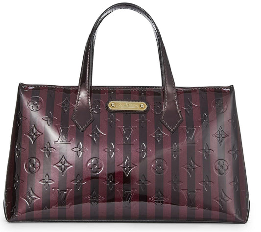 Louis Vuitton, Purple Monogram Vernis Rayures Wilshire PM, Purple