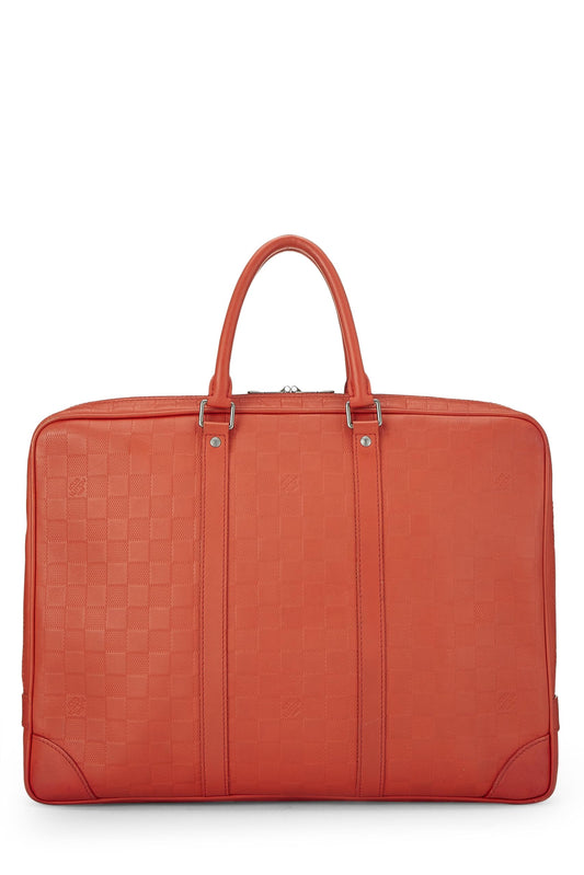 Louis Vuitton, Orange Damier Infini Porte Documents Voyage, Orange