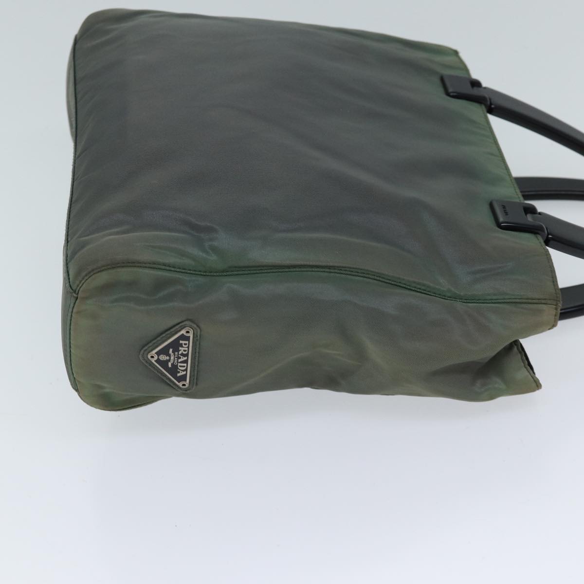 PRADA Hand Bag Nylon Khaki Auth 71848