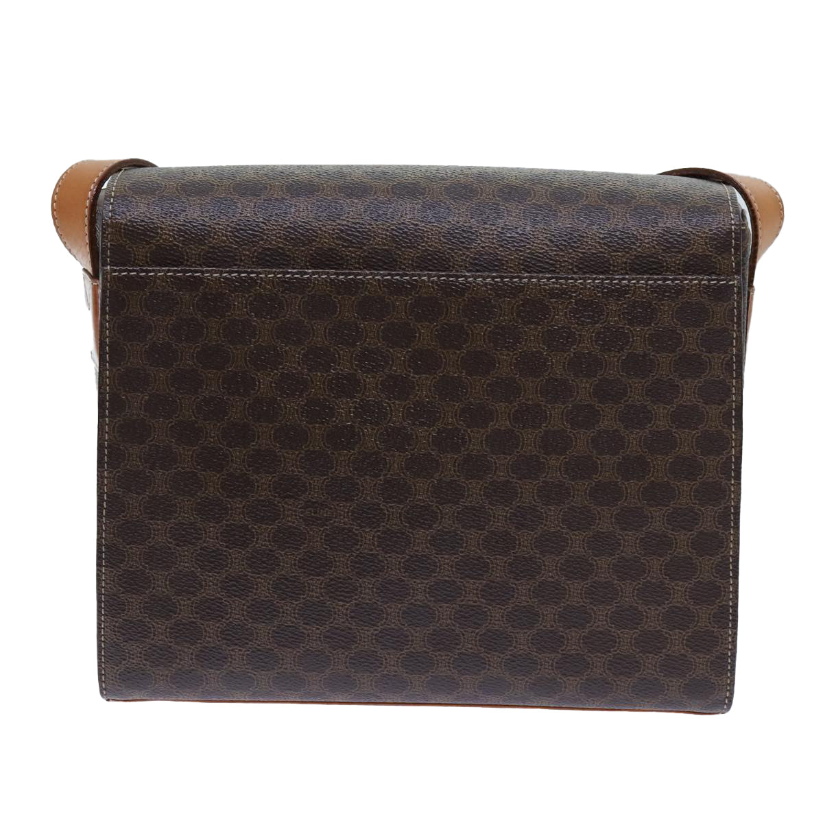 Luxury CELINE Macadam Canvas Shoulder Bag PVC Brown 71881