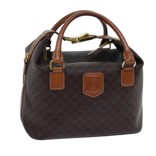 Luxury CELINE Macadam Canvas Hand Bag PVC Brown 71883