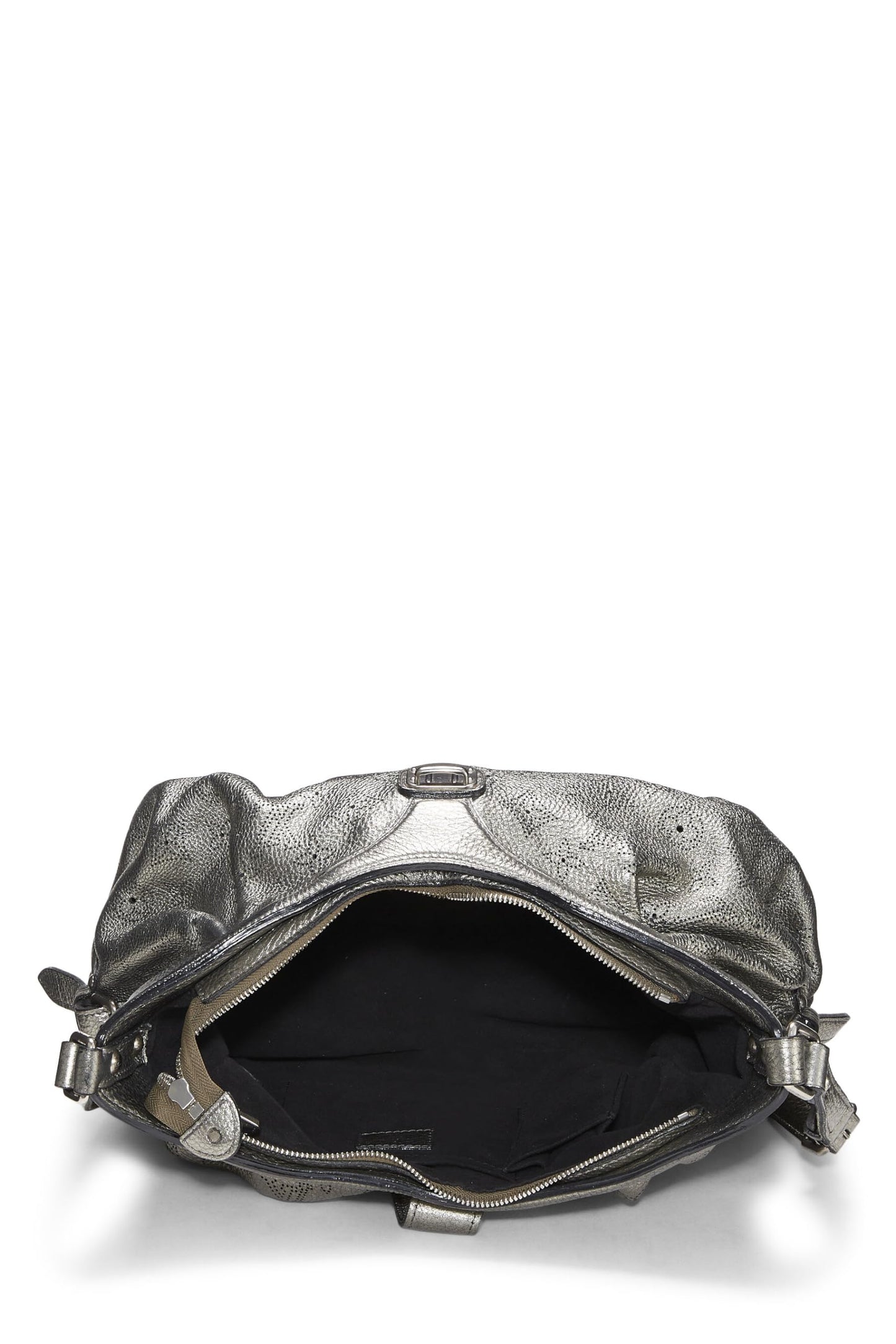 Louis Vuitton, Silver Monogram Mahina Leather Hobo XS, Silver