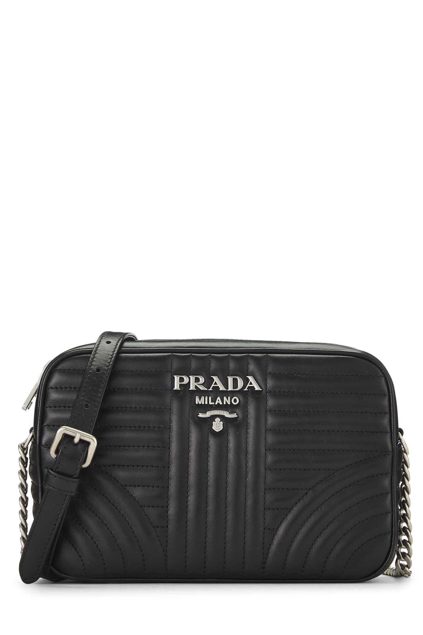 Prada, Black Calfskin Diagramme Camera Bag Medium, Black