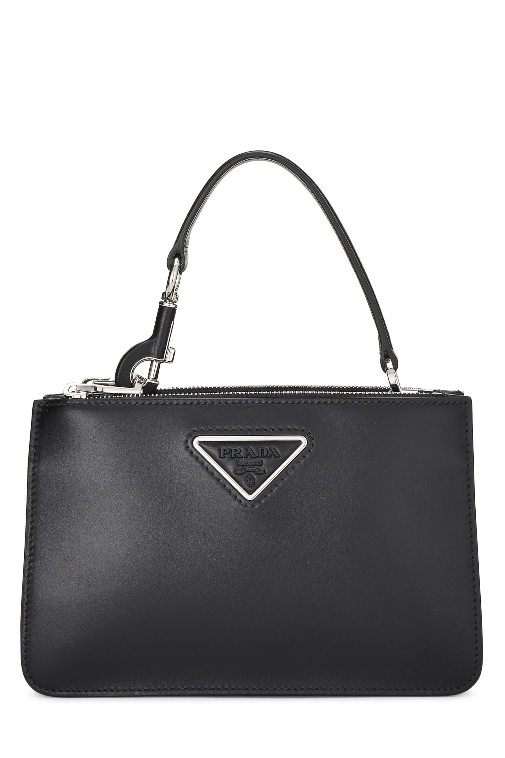 Prada, Black Calfskin Convertible Handbag, Black