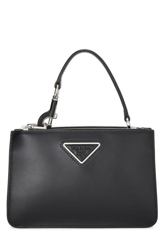 Prada, Black Calfskin Convertible Handbag, Black