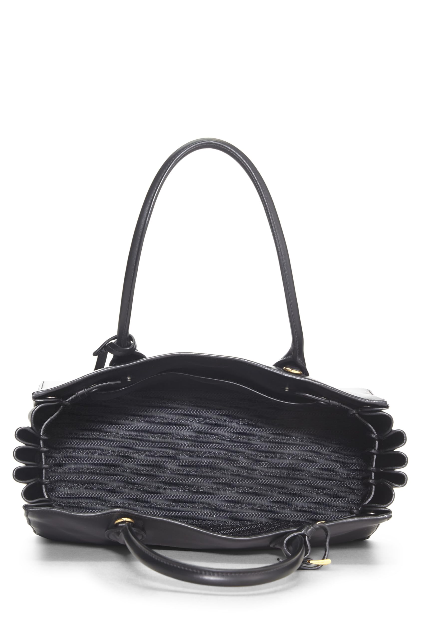 Prada, Black Calfskin Bibliotheque Medium, Black Luxury Handbag