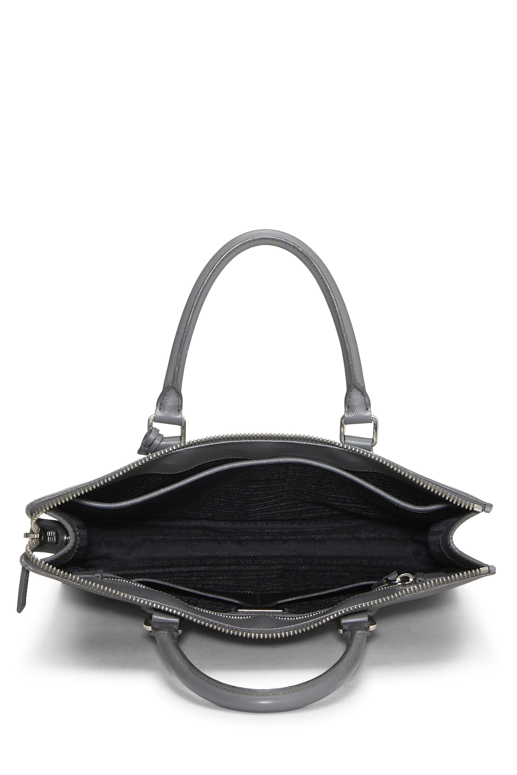 Prada, Grey Saffiano Tote, Grey
