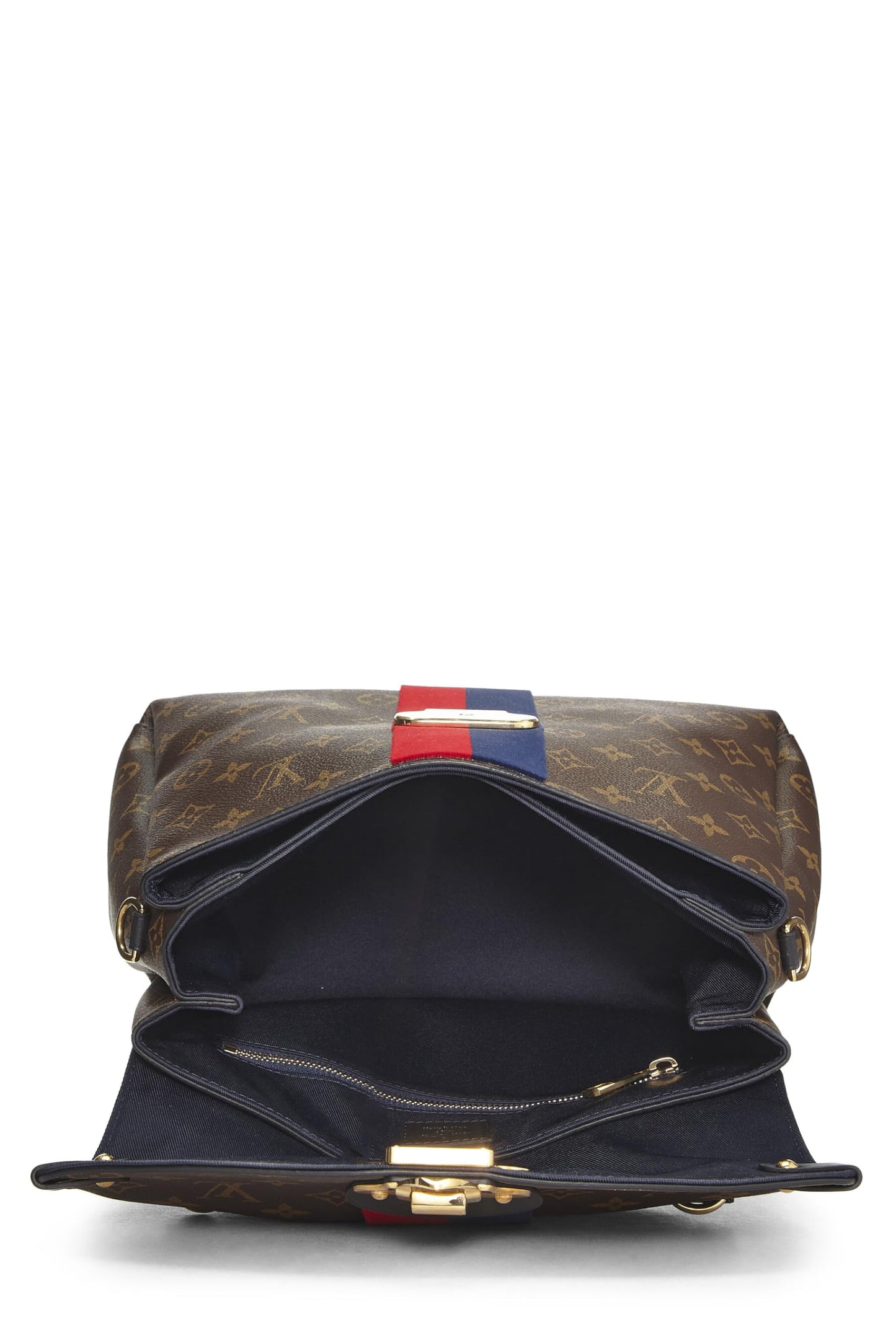 Louis Vuitton, Monogram Canvas Striped Georges MM, Red