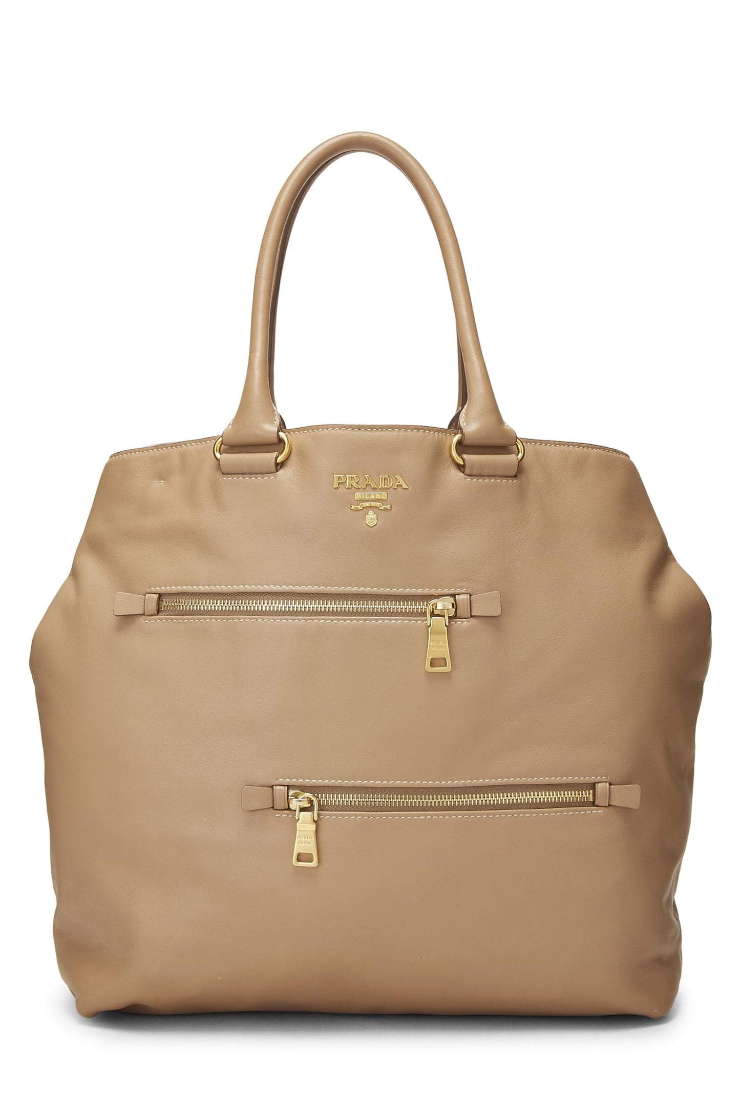 Prada, Brown Soft Calfskin Tote, Brown