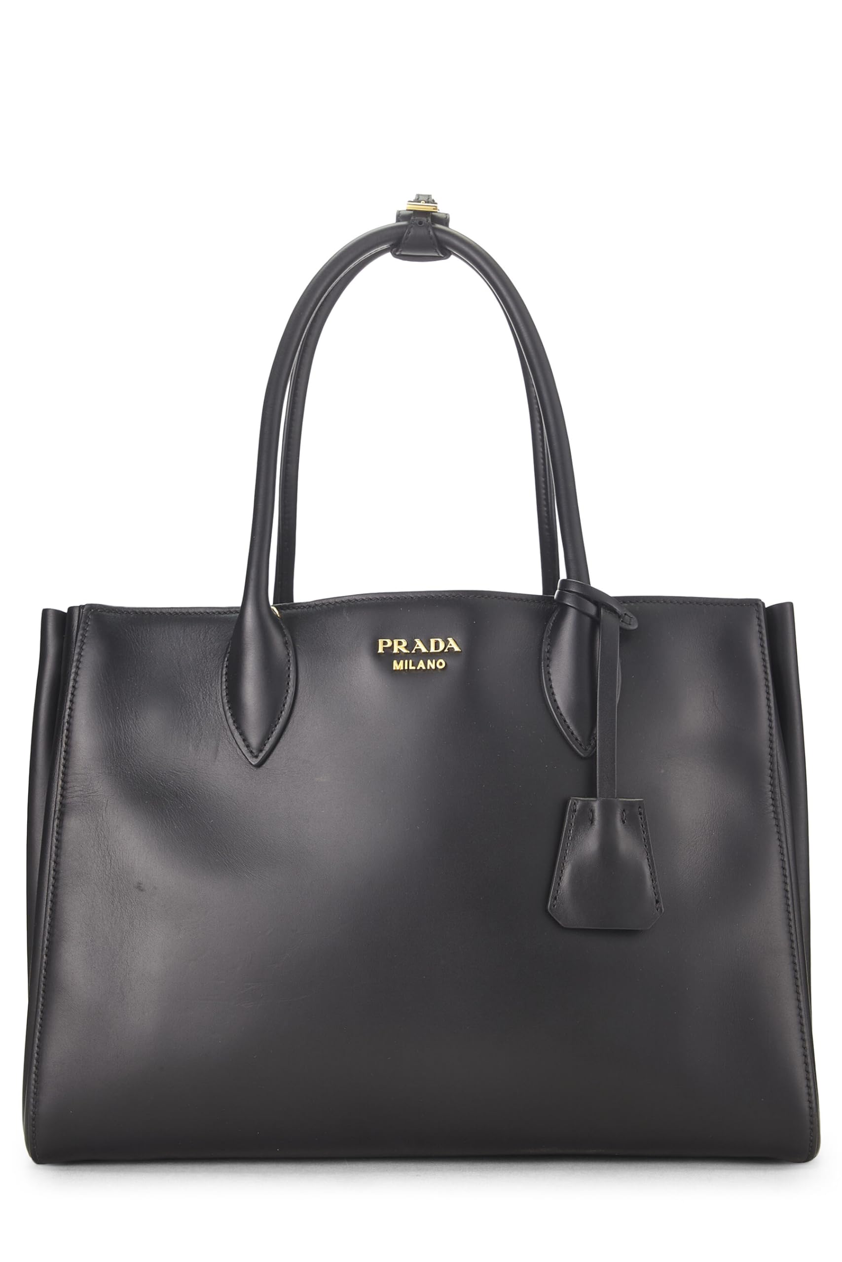 Prada, Black Calfskin Bibliotheque Medium, Black Luxury Handbag
