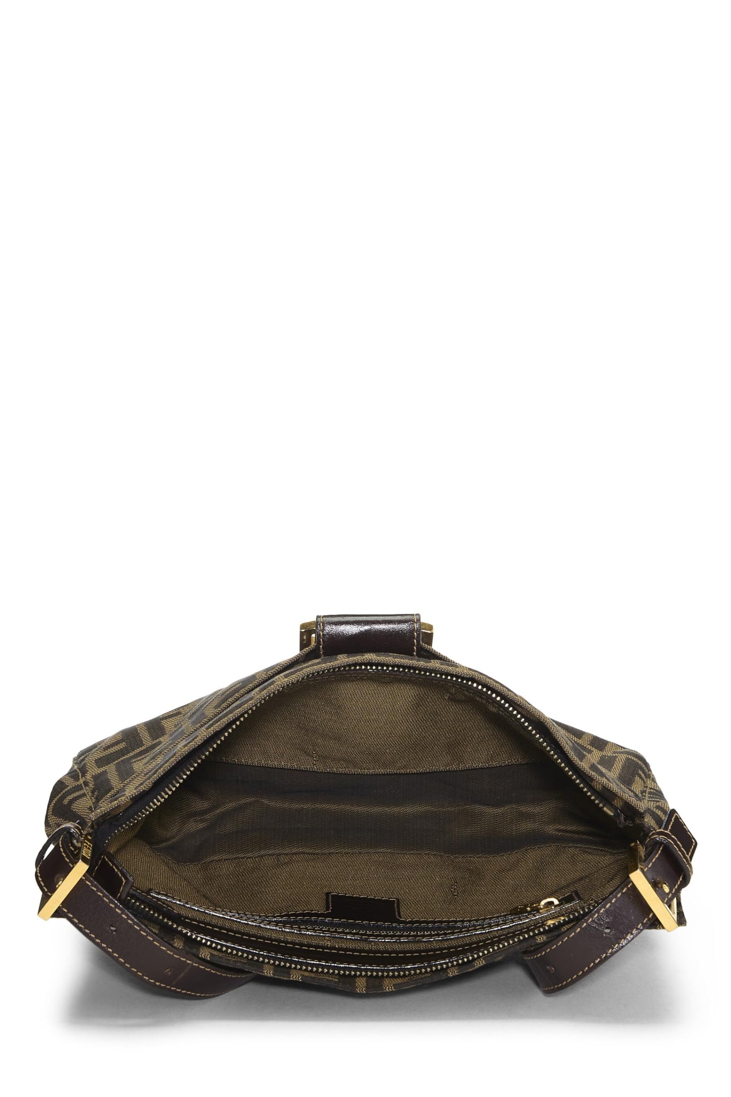 Fendi, Brown Zucca Canvas Shoulder Bag, Brown