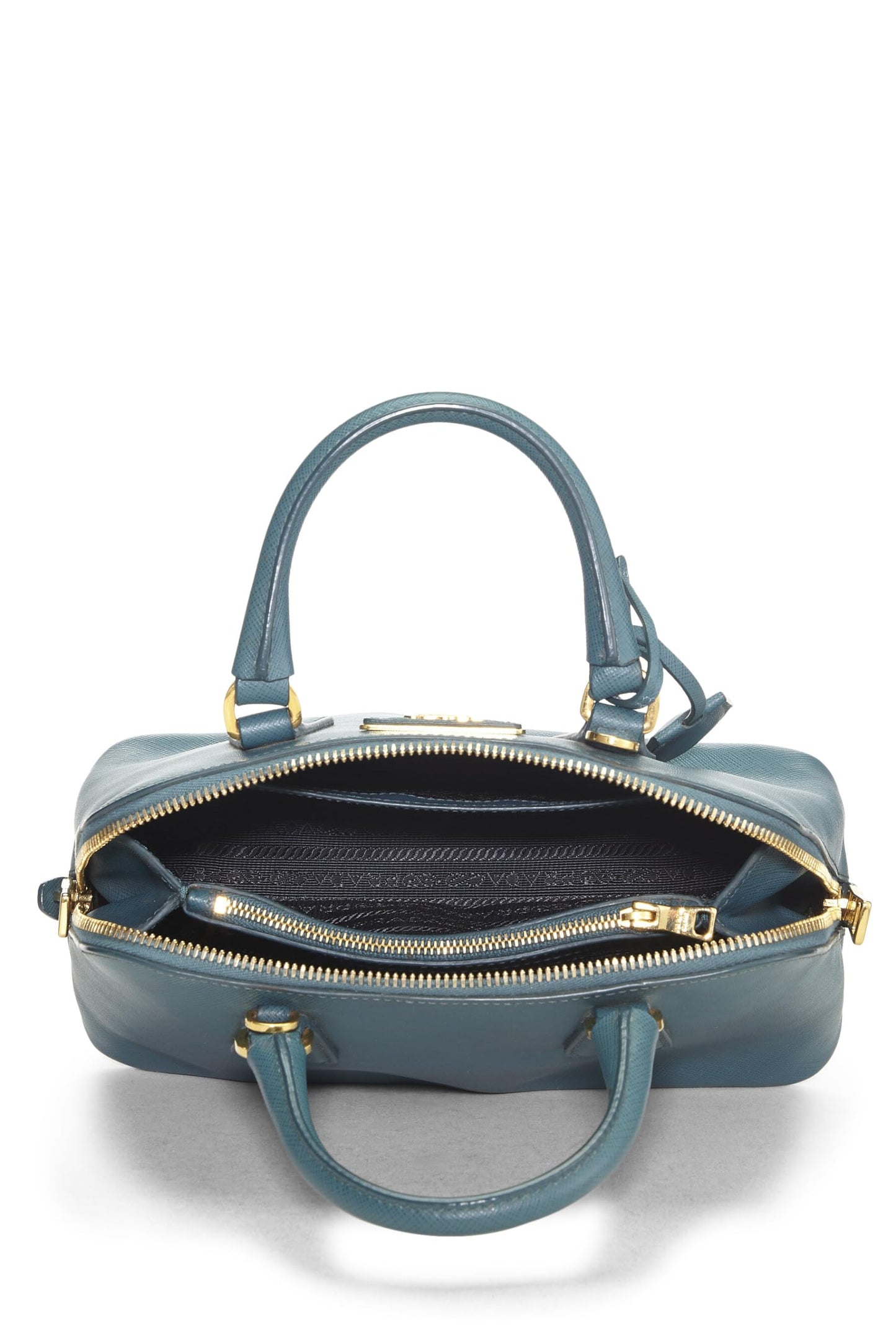 Prada, Blue Saffiano Leather Promenade Mini, Blue Luxury Handbag