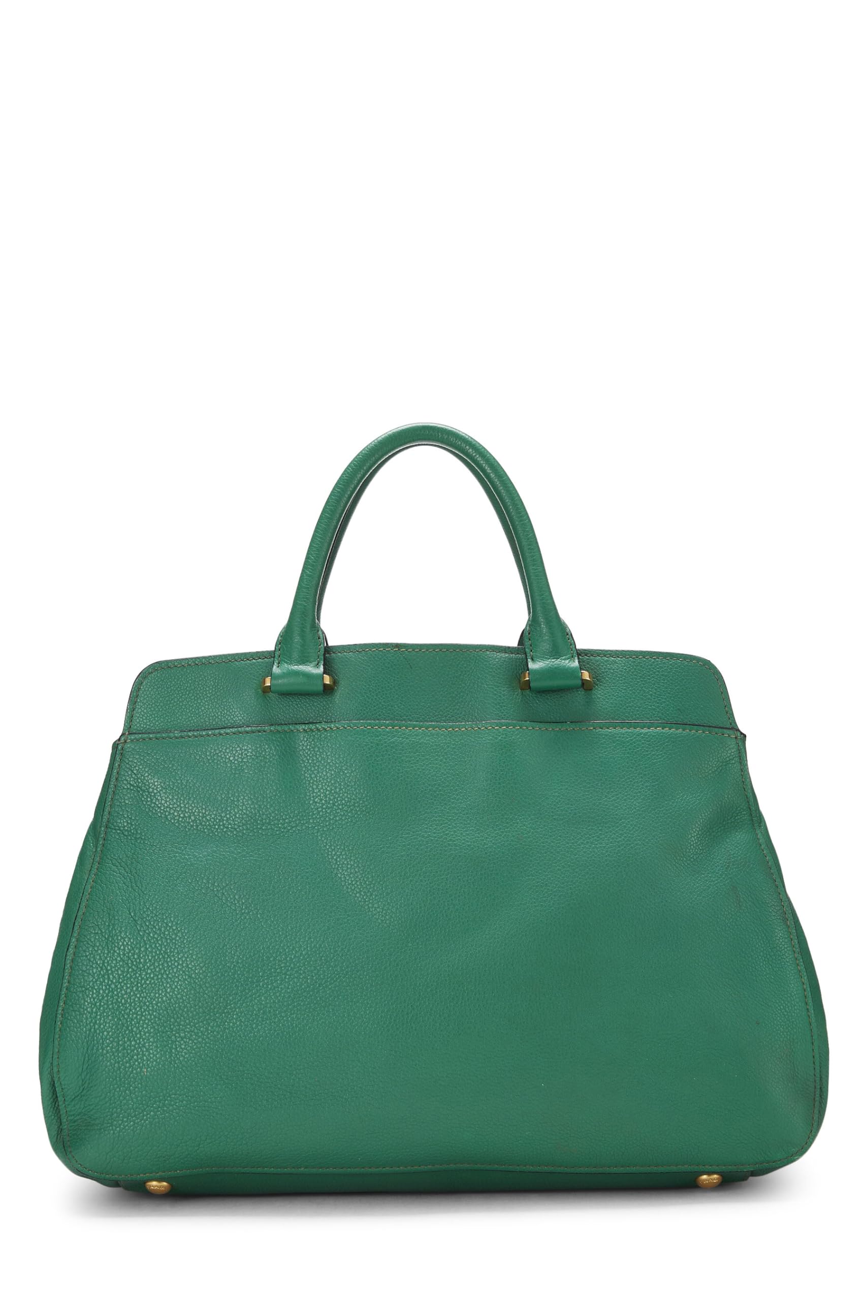Prada, Green Vitello Daino Convertible Handbag, Green