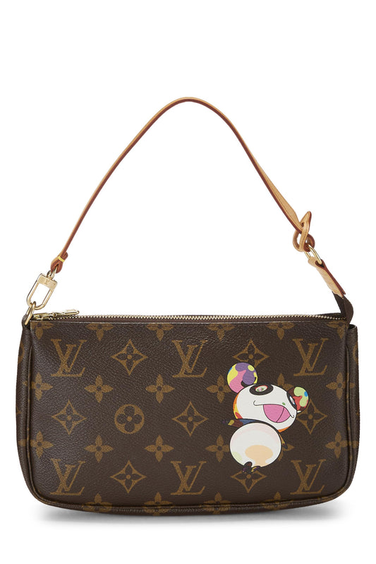 Louis Vuitton, Takashi Murakami x Louis Vuitton Monogram Canvas Panda Pochette Accessoires, Brown