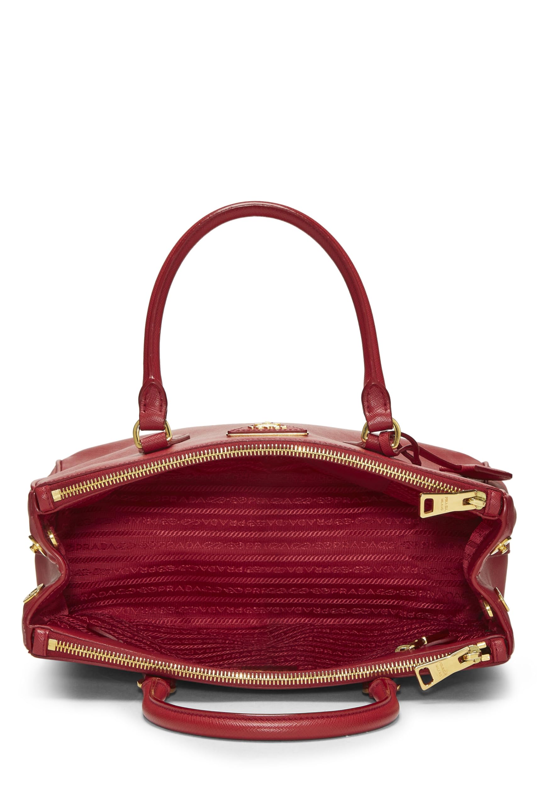 Prada, Red Saffiano Executive Tote Small, Red