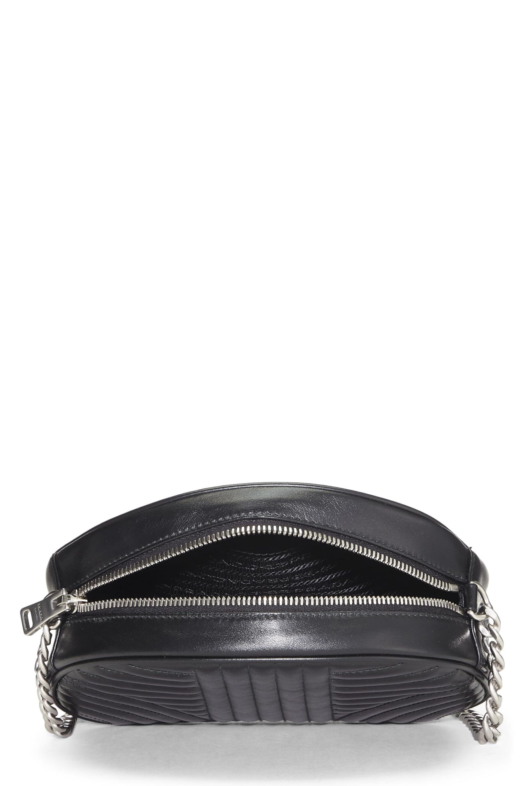 Prada, Black Calfskin Diagramme Crossbody, Black