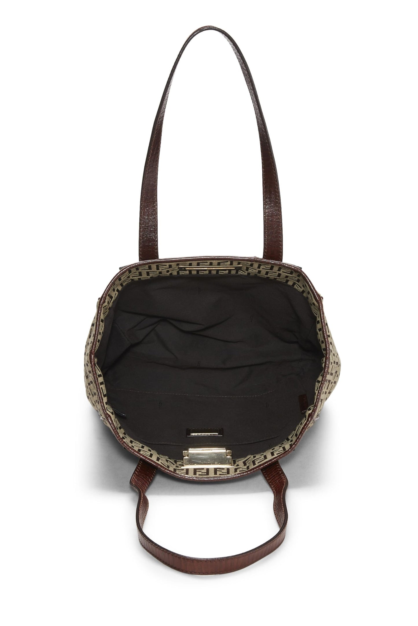 Fendi, Brown Zucchino Canvas Tote Small, Brown