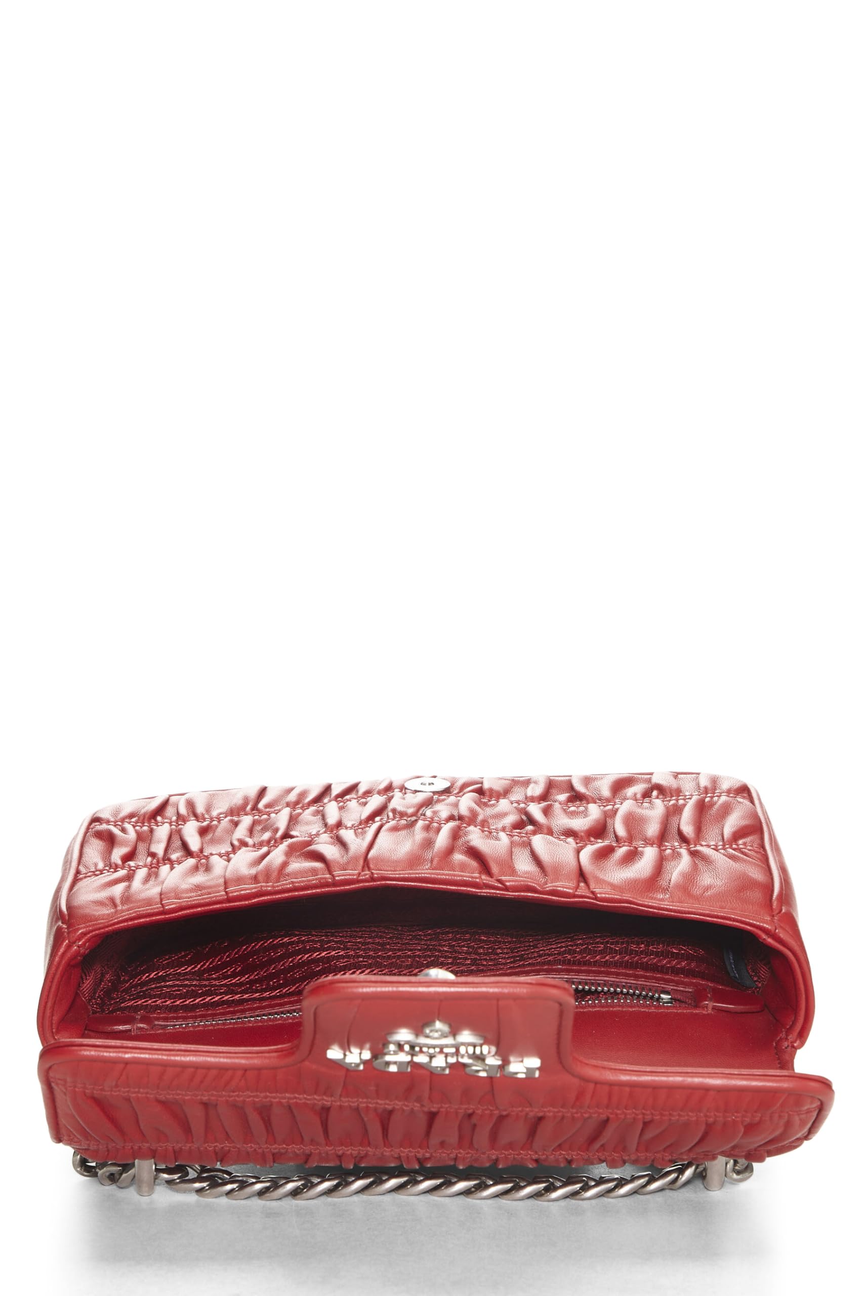 Prada, Red Nappa Gaufre Crossbody Bag, Red