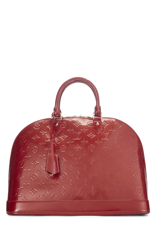 Louis Vuitton, Cerise Monogram Vernis Alma MM NM, Red