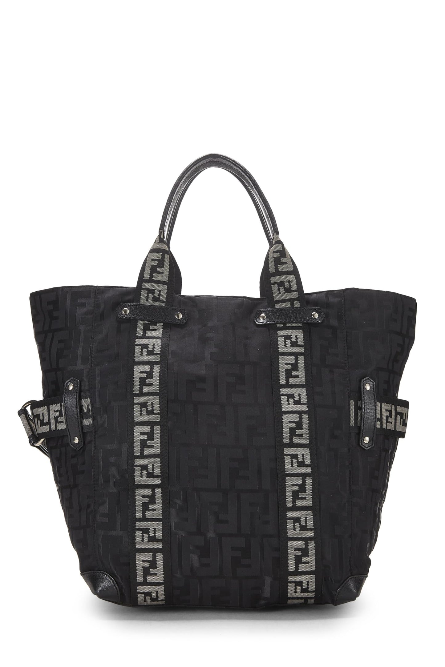 Fendi, Black Zucca Nylon Tote, Black
