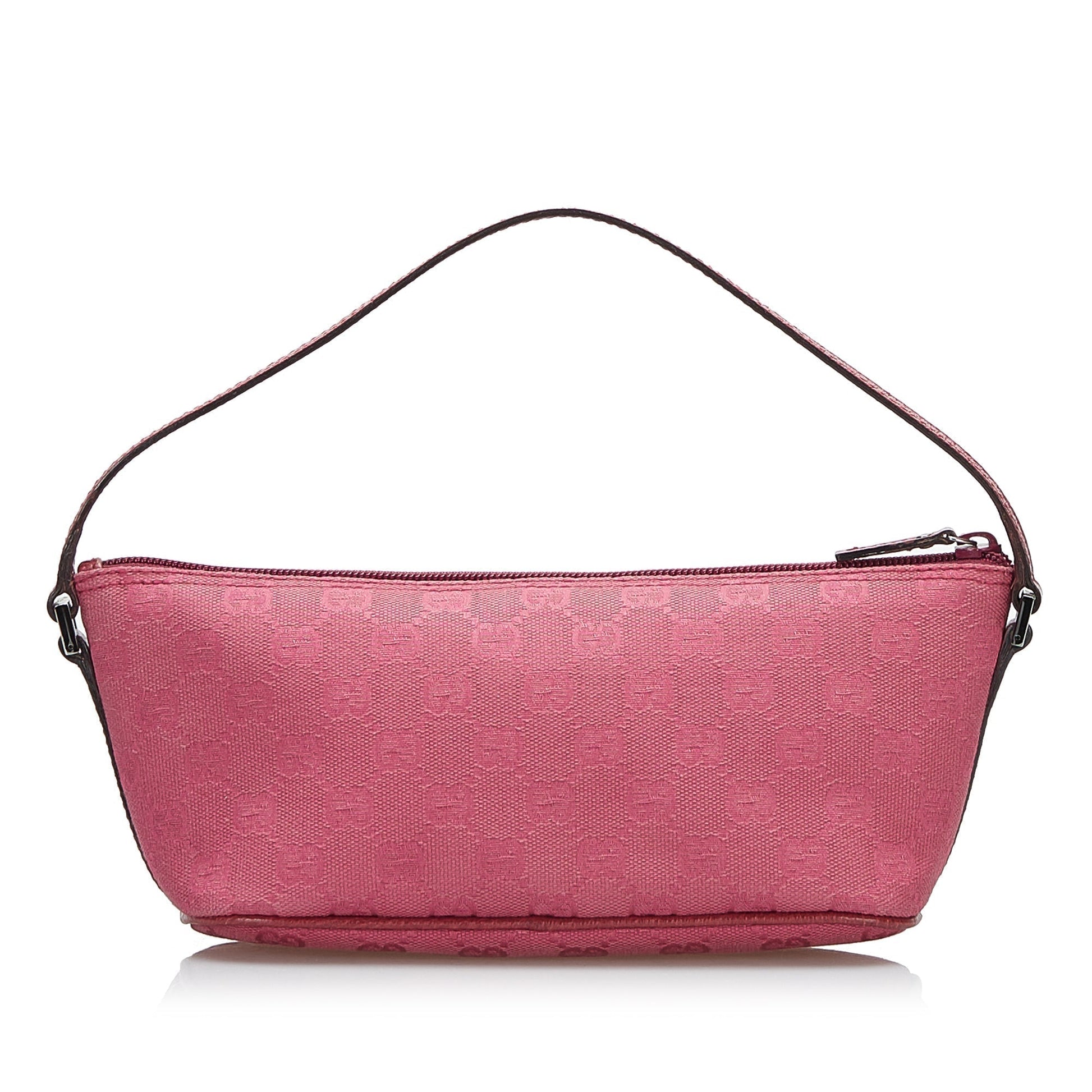 Gucci Baguette Leather Canvas Shoulder Bag