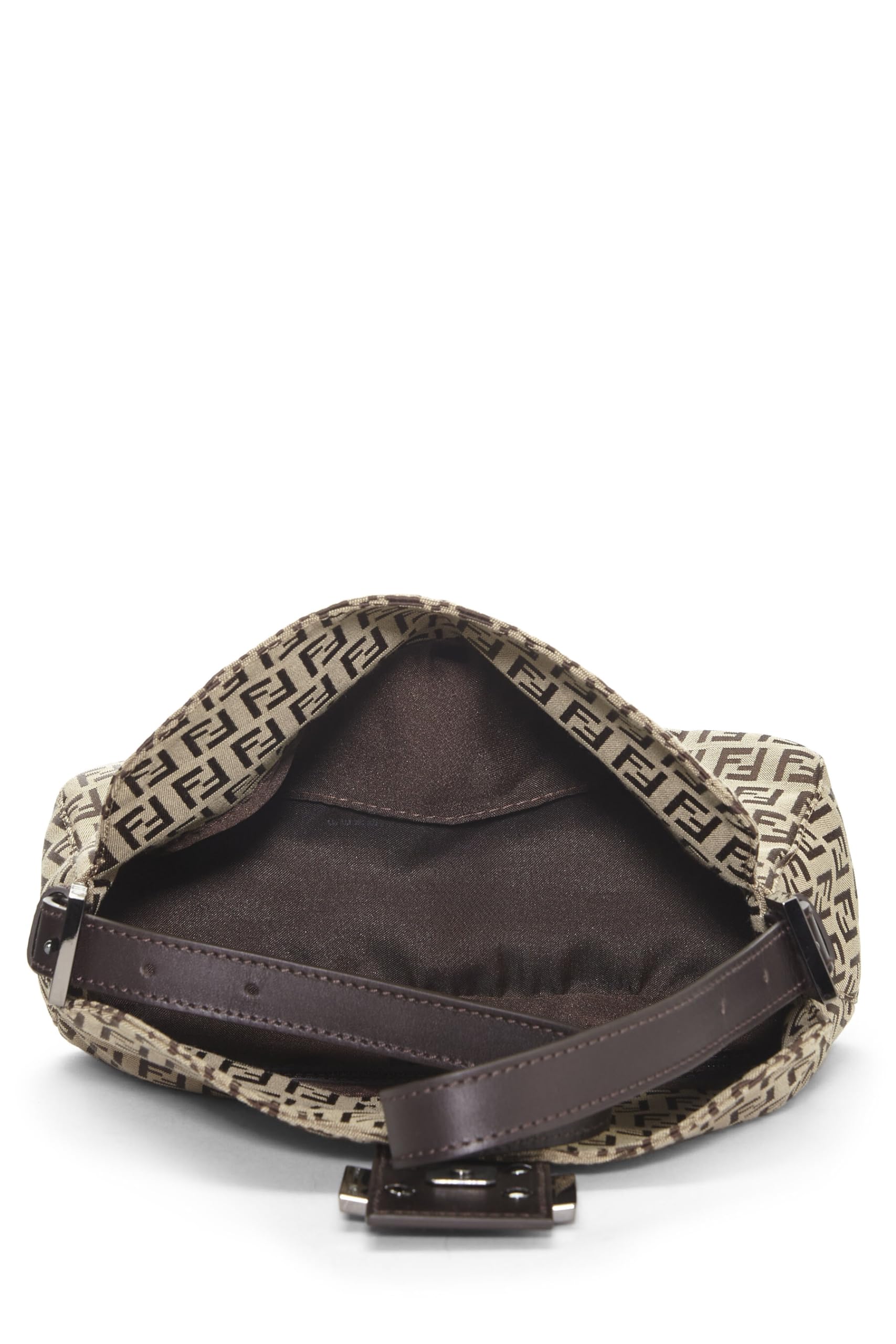 Fendi, Beige Zucchino Canvas Shoulder Bag, Brown