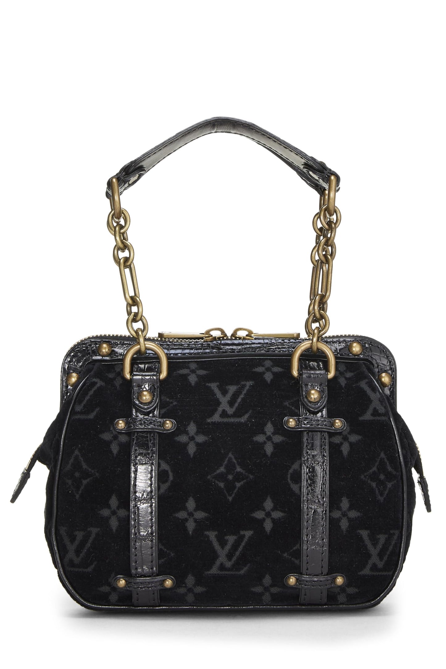 Louis Vuitton, Black Monogram Velour Gracie PM, Black