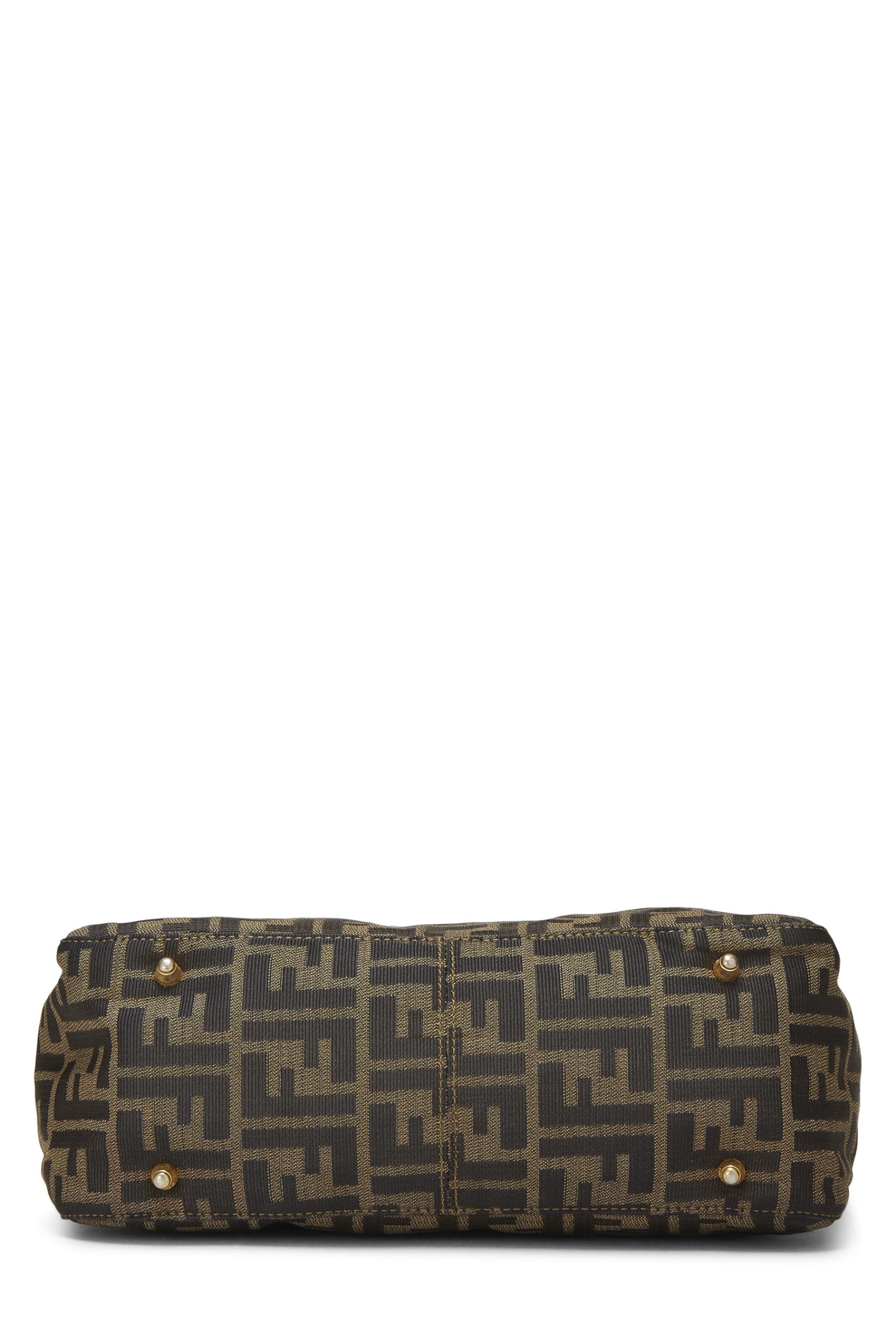 Fendi, Brown Zucca Canvas Handbag Small, Brown