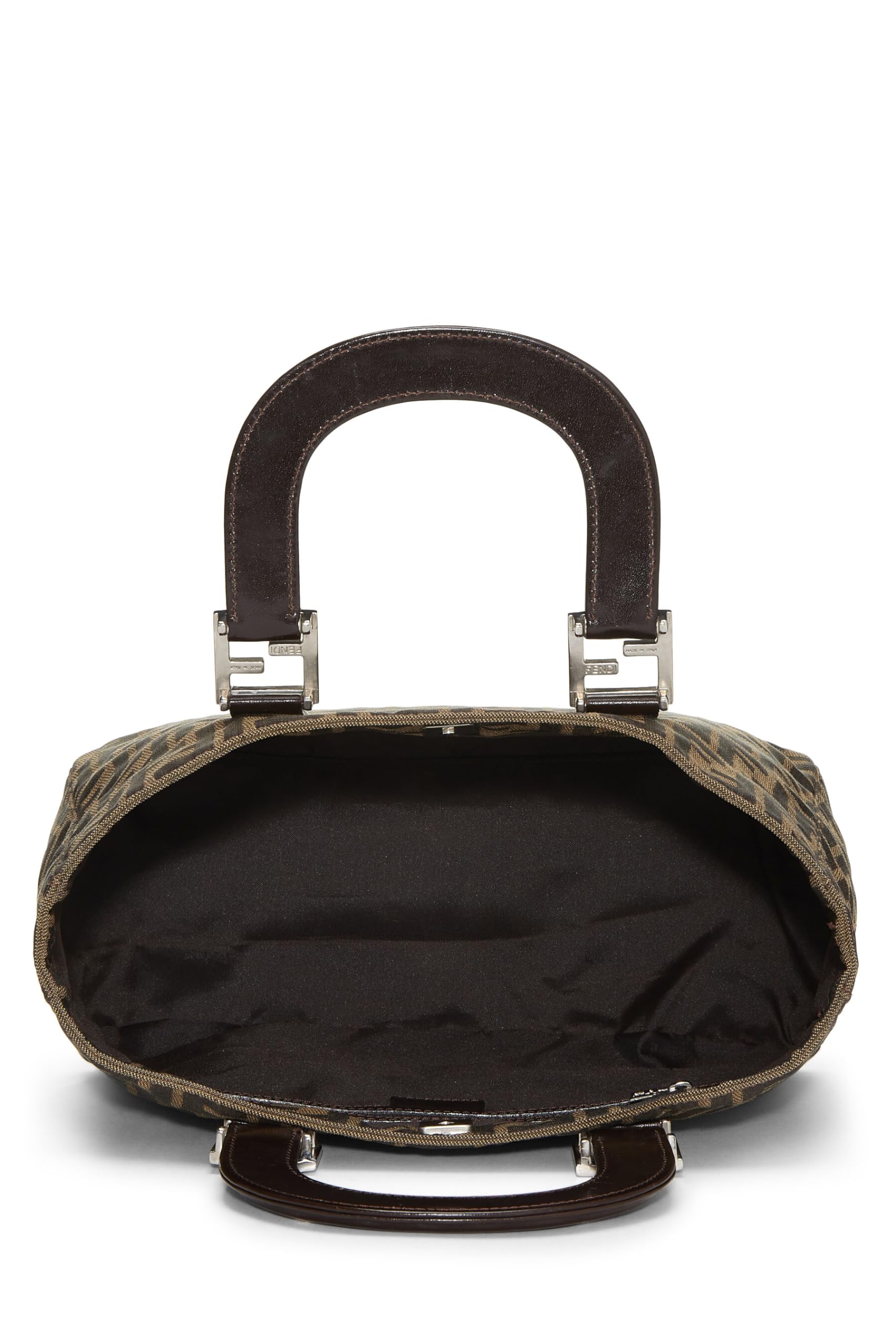 Fendi, Brown Zucca Canvas Handbag Small, Brown