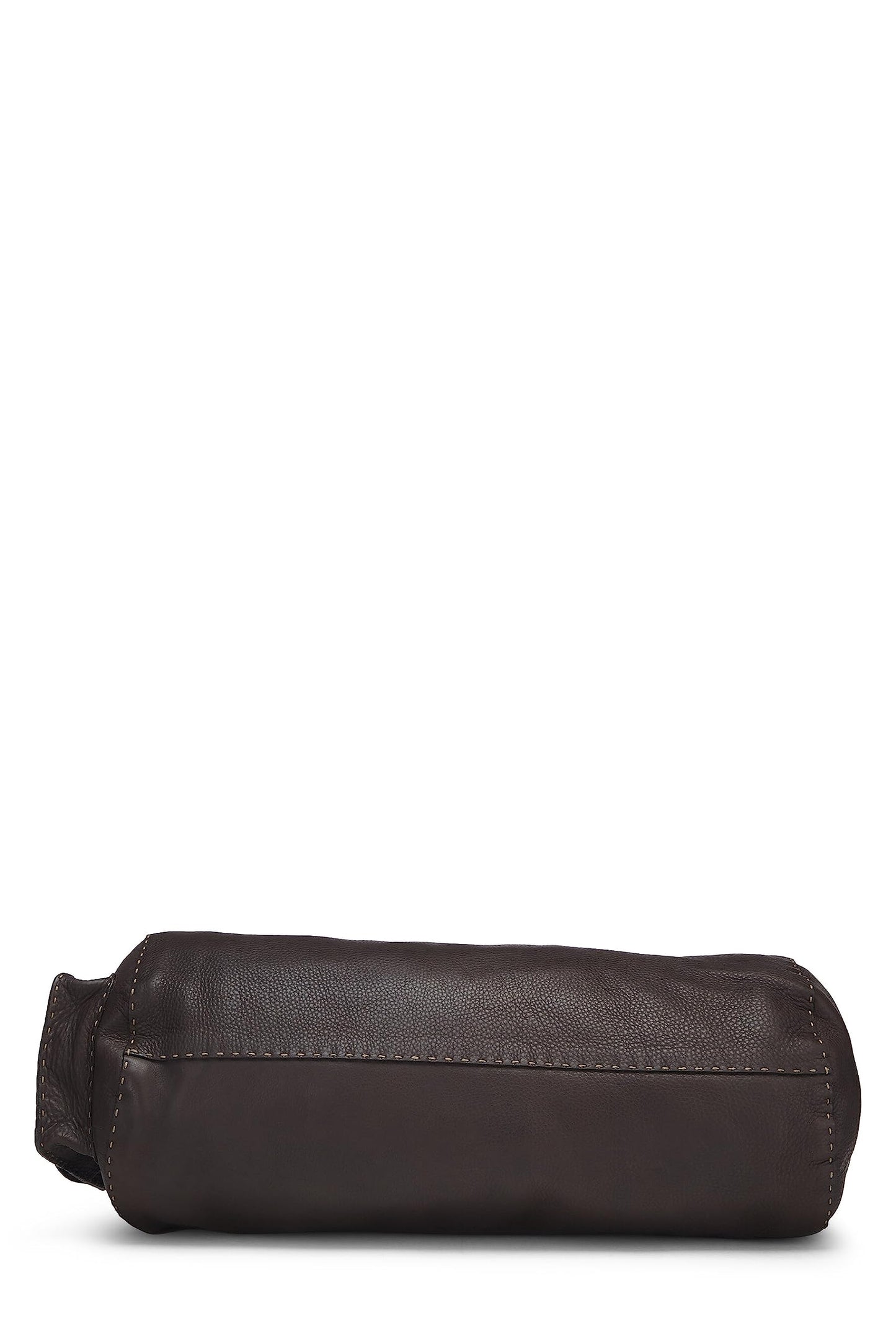 Fendi, Brown Leather Selleria Shoulder Bag, Brown