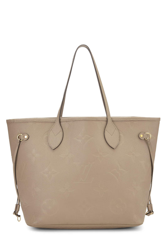 Louis Vuitton, Tourterelle Monogram Empreinte Giant Neverfull MM, Grey