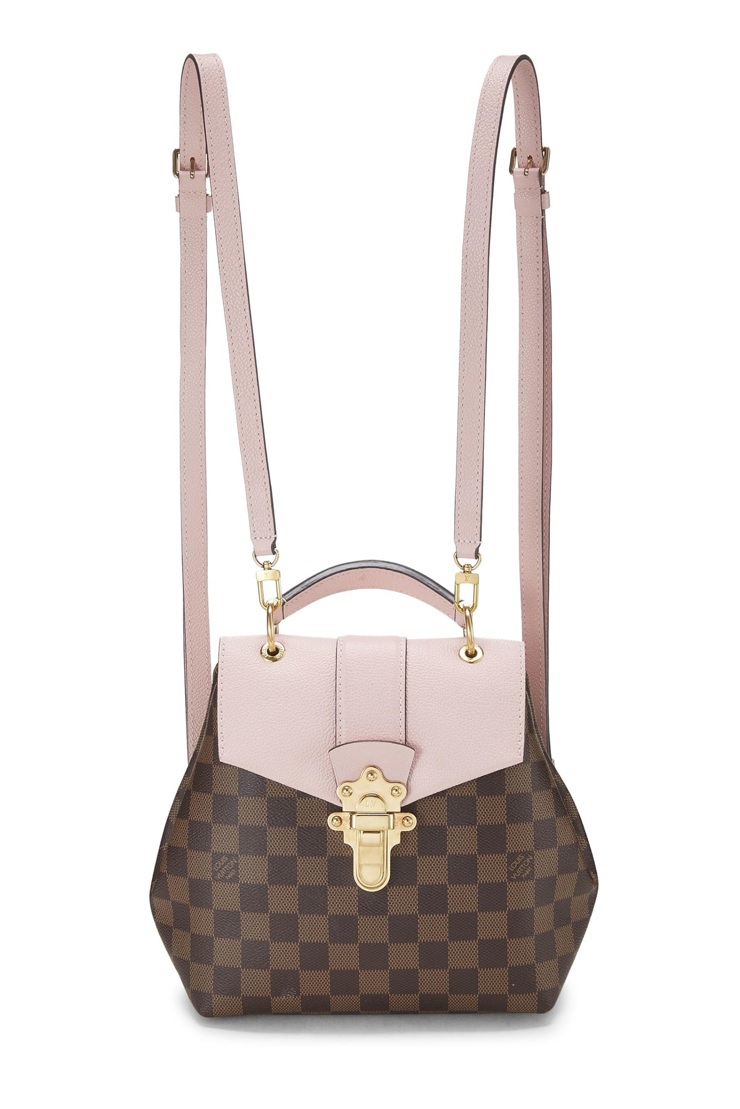Louis Vuitton, Pink Damier Ebene Clapton Backpack, Pink