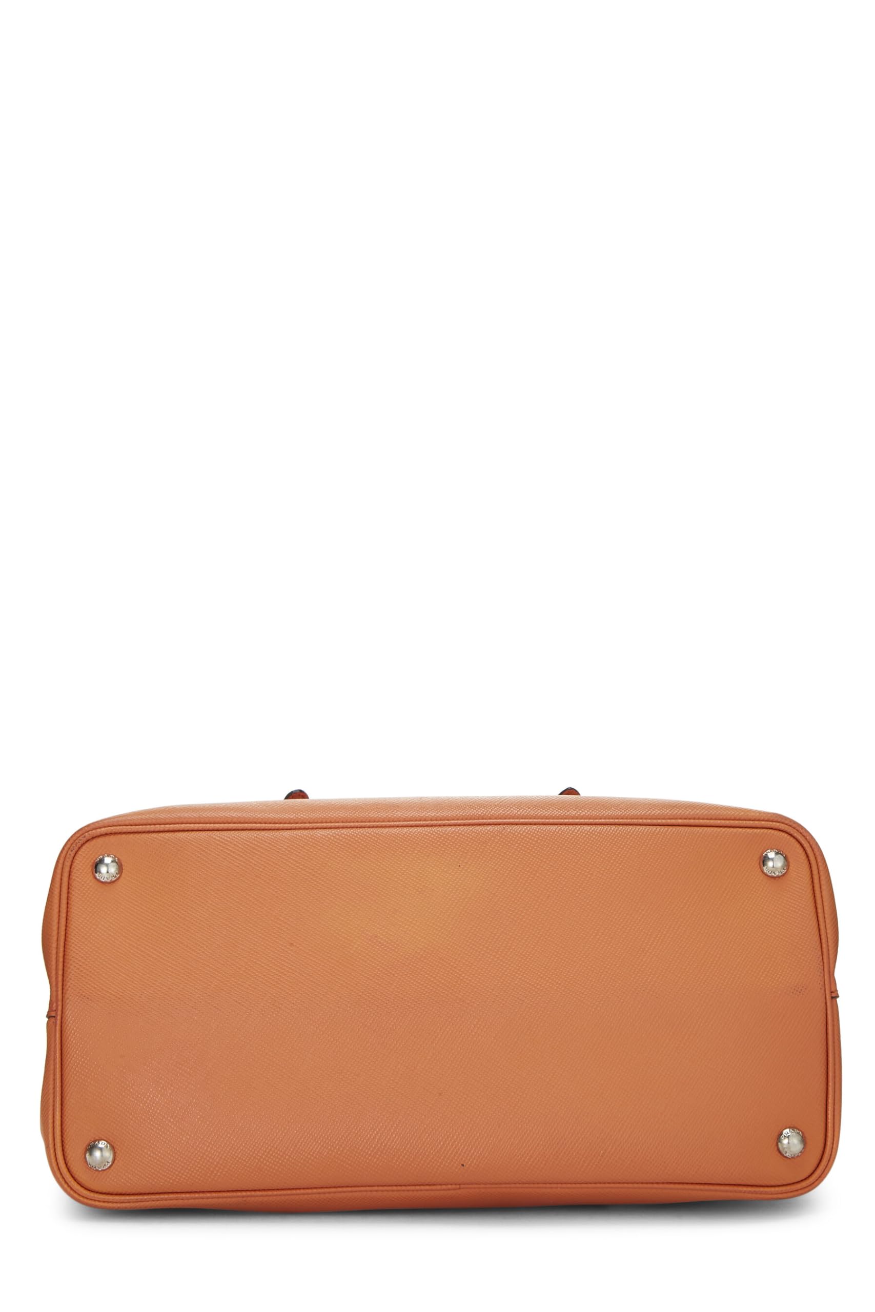 Prada, Orange Saffiano Double Cuir Tote, Orange