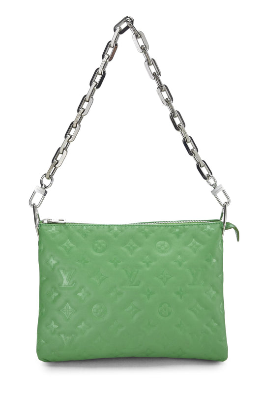 Louis Vuitton, Green Monogram Embossed Coussin PM, Green