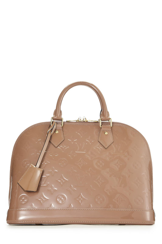 Louis Vuitton, Rose Velours Monogram Vernis Alma PM NM, Beige