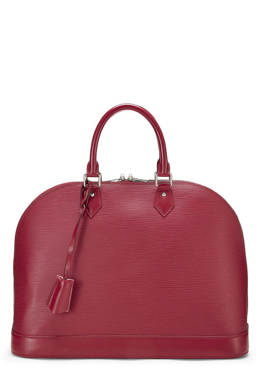 Louis Vuitton, Burgundy Epi Alma GM, Red