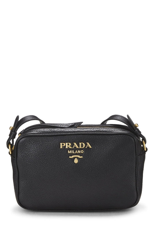 Prada, Black Vitello Daino Camera Bag, Black