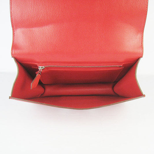 Luxury Hermes Constance Cowskin Leather Bag red silver
