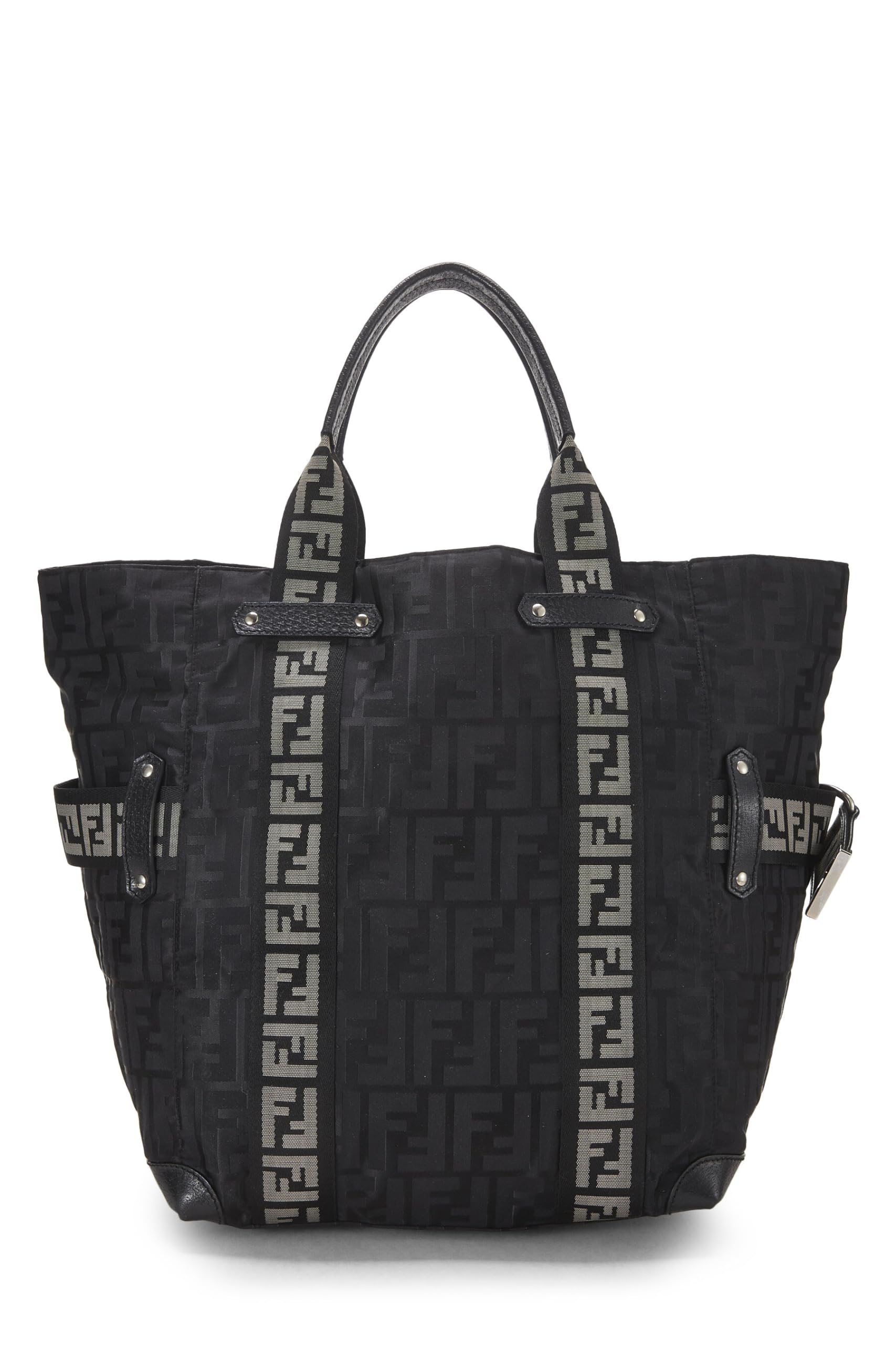 Fendi, Black Zucca Nylon Tote, Black