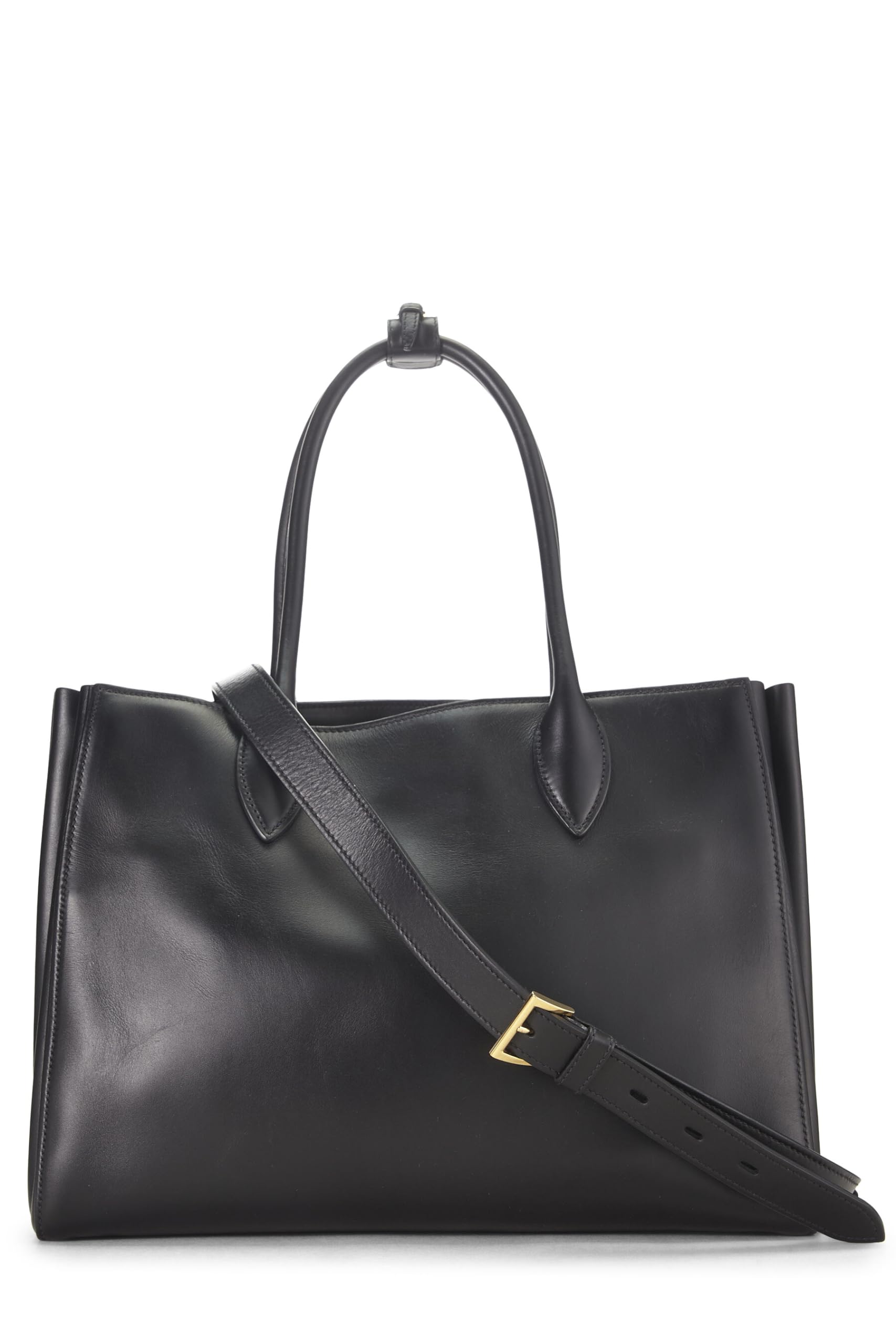 Prada, Black Calfskin Bibliotheque Medium, Black Luxury Handbag
