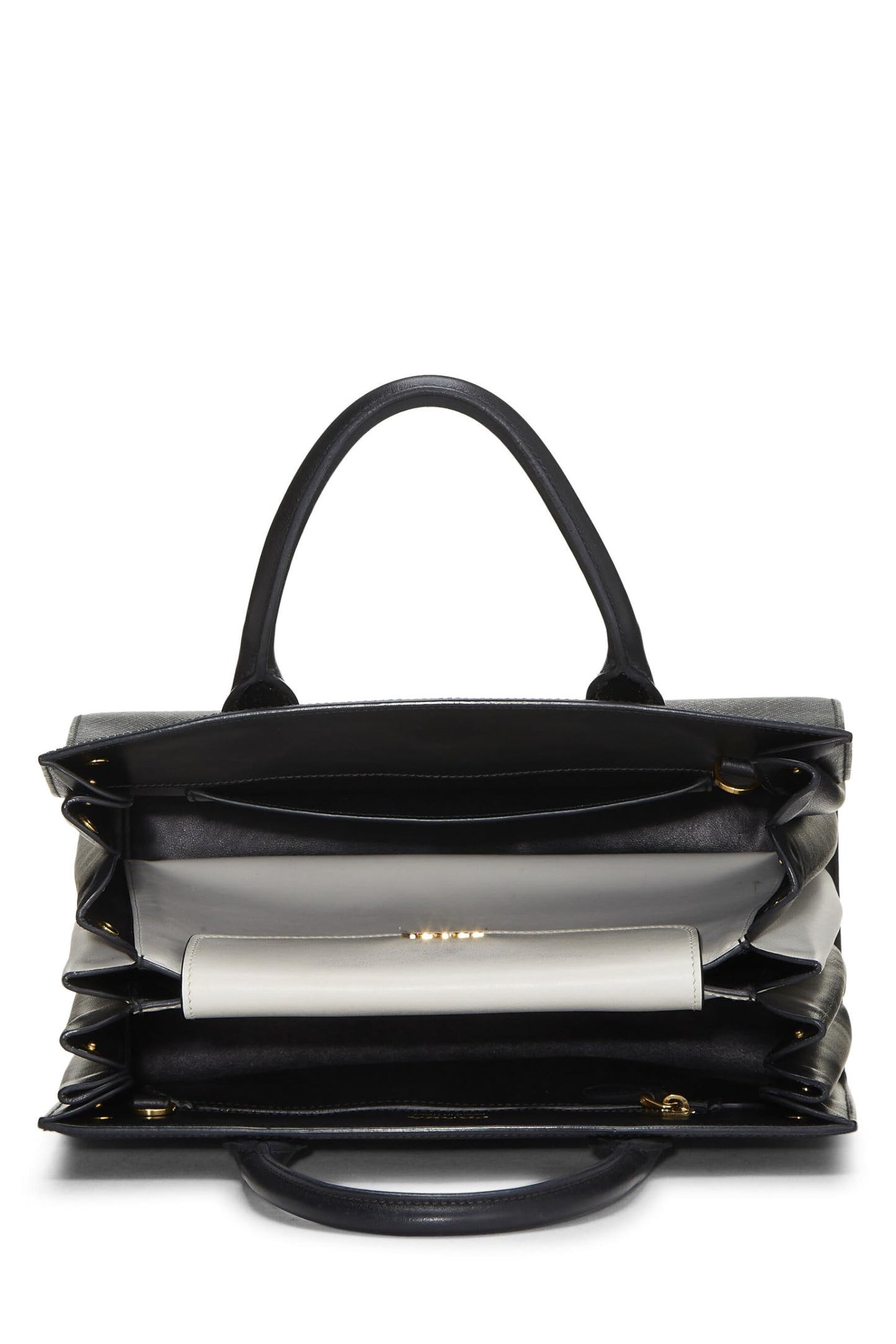 Prada, Black Saffiano Bibliotheque Small, Black Luxury Handbag