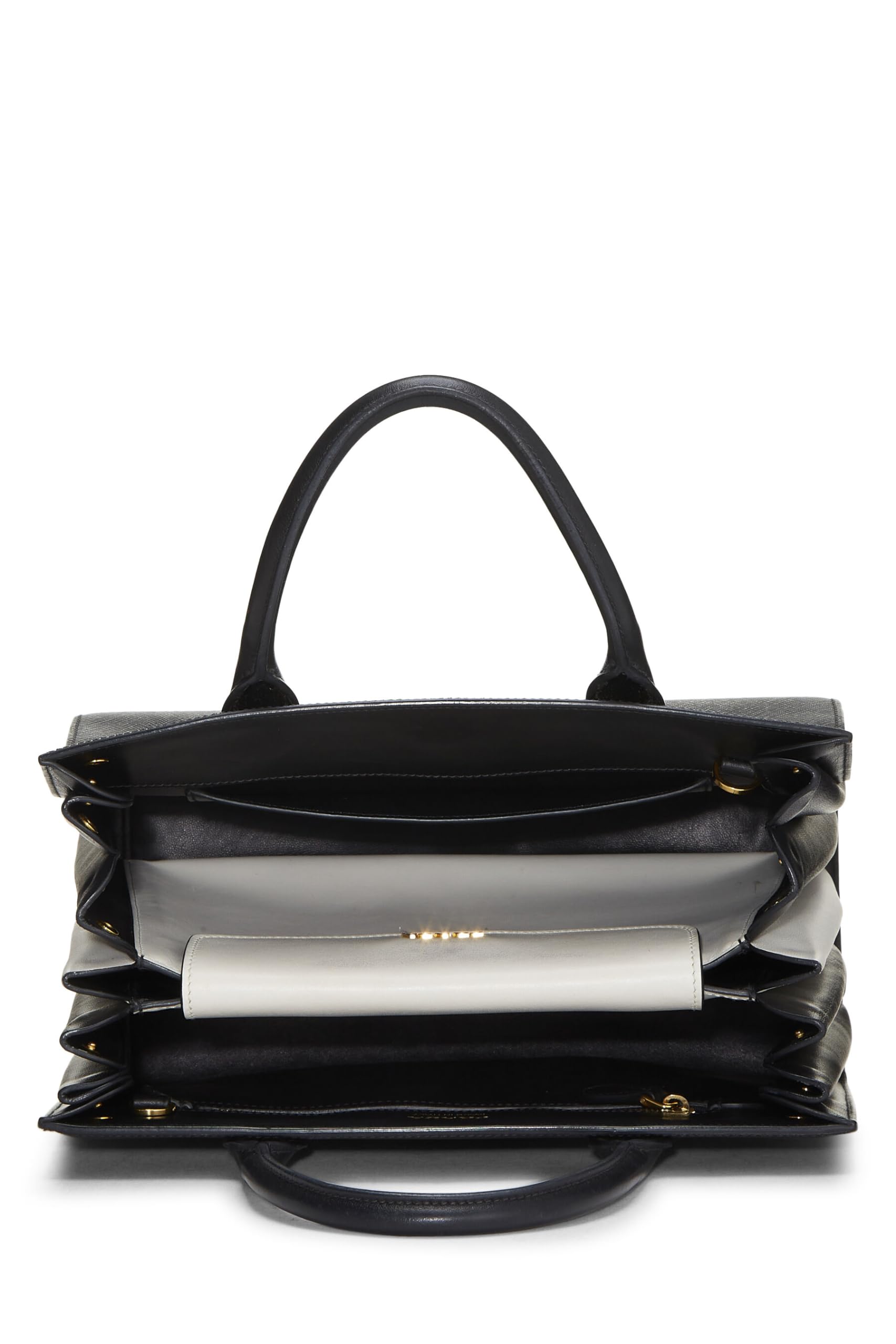 Prada, Black Saffiano Bibliotheque Small, Black Luxury Handbag