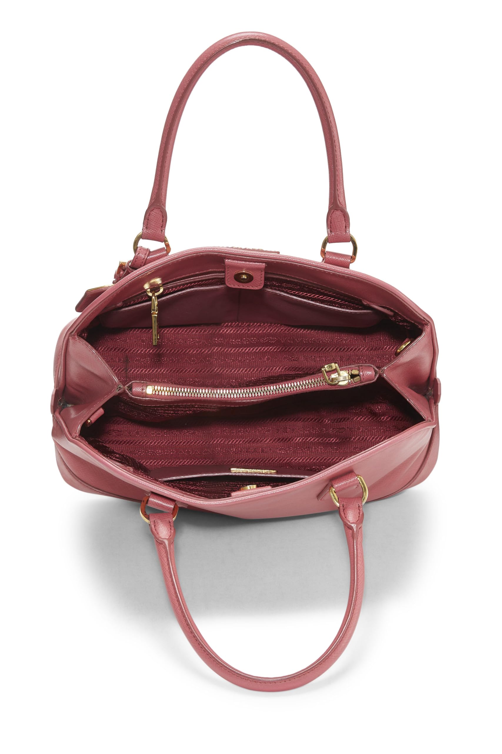 Prada, Pink Saffiano Dome Handbag, Pink