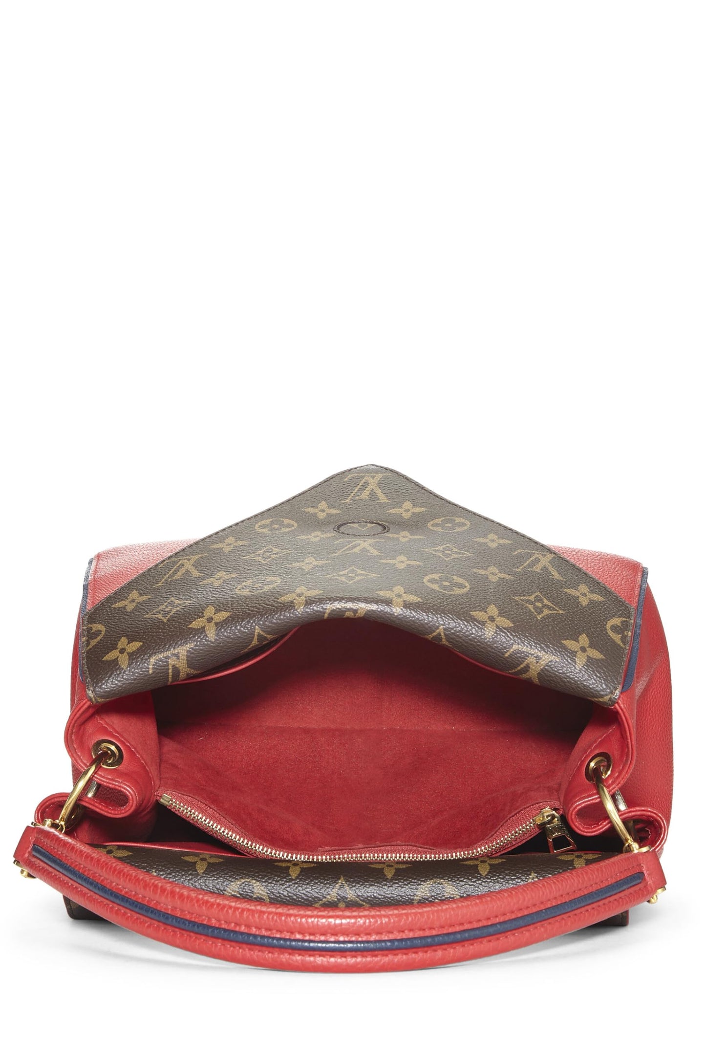 Louis Vuitton, Red Monogram Leather Double V Bag, Red