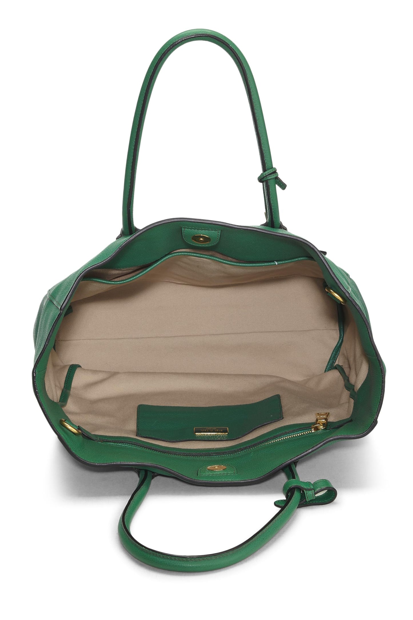 Prada, Green Vitello Grain Tote, Green