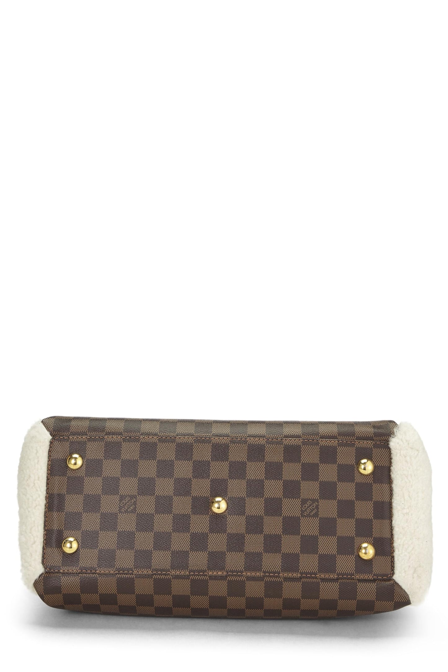 Louis Vuitton, Black Damier Ebene Shearling Normandy, Black